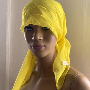Vintage Glentex Bright Mustard Colored Sheer Silk Scarf